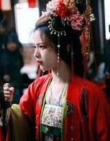 特写镜头聚焦杨超越含泪双眸，长睫湿濡，瞳孔中映照着过往回忆的微光，一滴泪珠正沿颊滑落，似坠未坠，诉说着七世轮回中无法言说的刻骨相思。