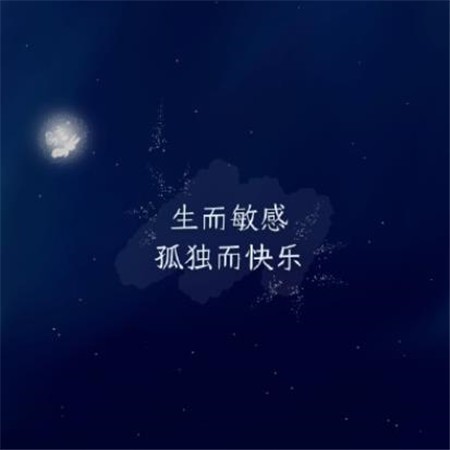 黑色背景上，一行白色文字如孤星闪烁：