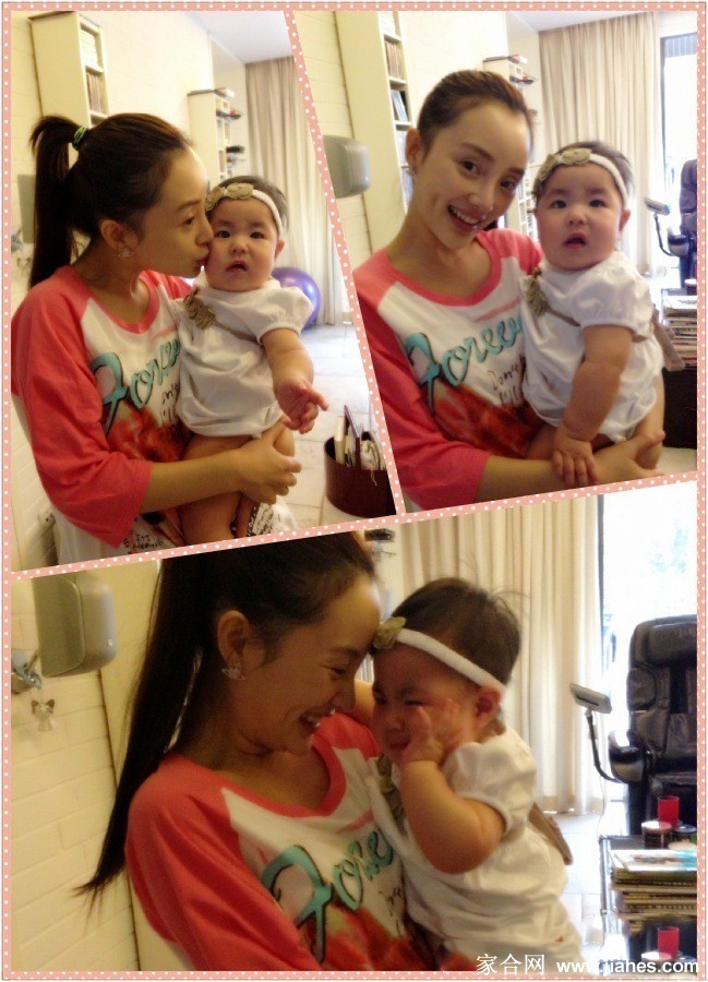 李小璐身穿黑色背心扎红发麻花辫，活力四射对镜头展露笑颜