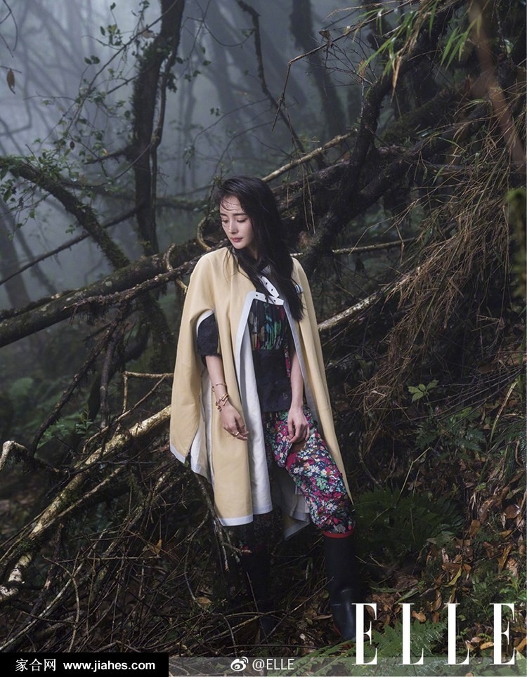 画面留白处杨幂淡然回眸，故事感在静谧中缓缓流淌