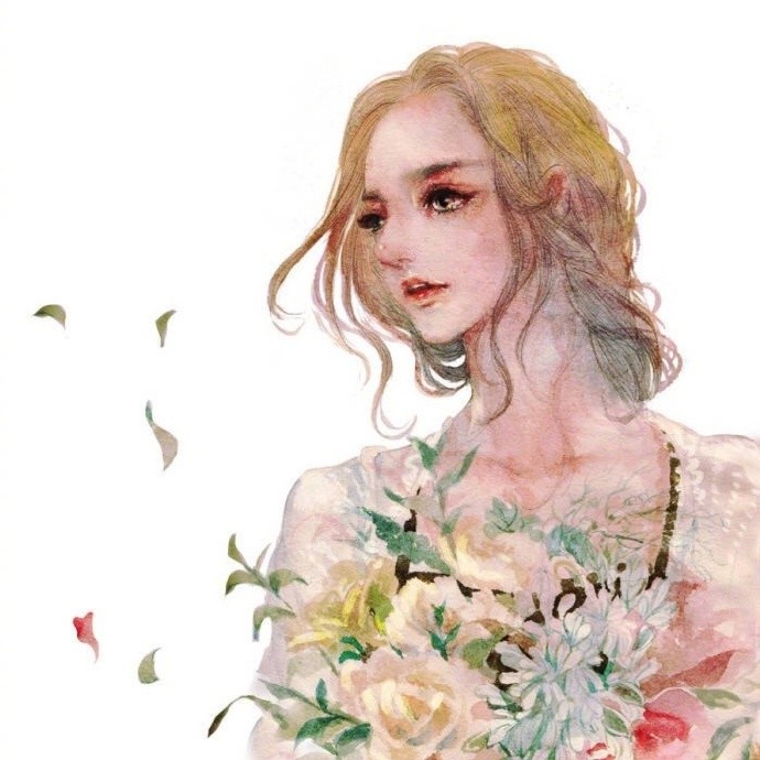 女生闭目沉思，长发在风中轻扬，仿佛在回忆逝去的温情