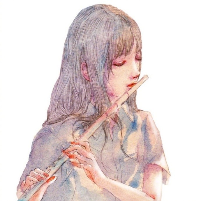 长发女生在雨中行走，水珠滑过她的脸颊，步伐缓慢而坚定